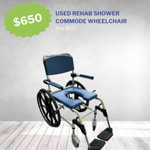 Aluminum Shower Mobile Commode Transport Chair (Used)